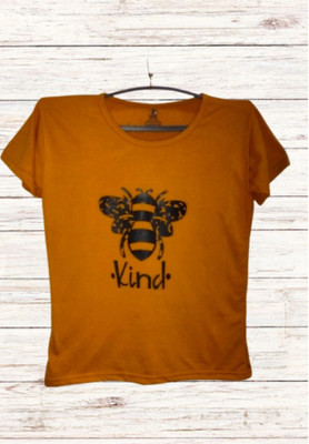 Marvent Dk Women Printed Women Round Neck Yellow T-Shirt