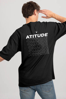 Trend Twist Graphic Print Men Round Neck Black T-Shirt