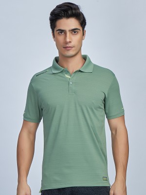 Sport Sun Solid Men Polo Neck Green T-Shirt