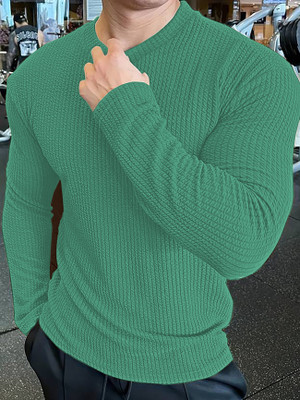 HELMONT Self Design Men Round Neck Multicolor T-Shirt