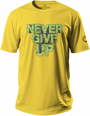 Enciger Printed Men Round Neck Yellow T-Shirt