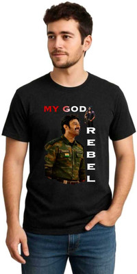 TeeGalary Printed Men Round Neck Black T-Shirt