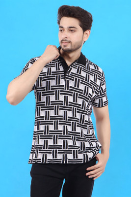 LWALS Printed Men Polo Neck Multicolor T-Shirt