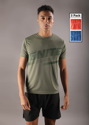 Force NXT Printed Men Round Neck Multicolor T-Shirt