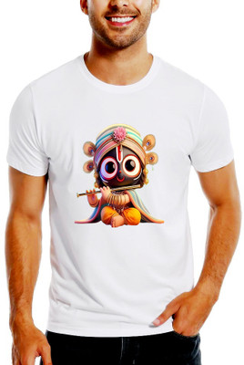 LUXELOOT Printed Men Round Neck White T-Shirt