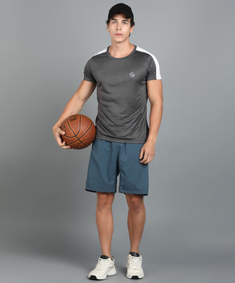 Rodya Solid Men Round Neck White, Grey T-Shirt