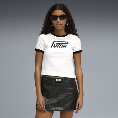 PUMA Graphic Print Women Round Neck White T-Shirt