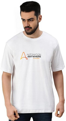 DeRaDA Graphic Print Men Round Neck White T-Shirt