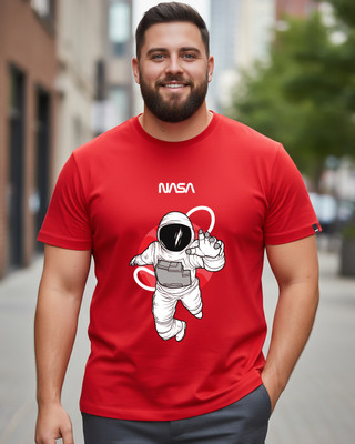 BEWAKOOF Printed Men Round Neck Red T-Shirt