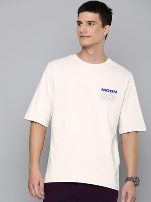 HARVARD Printed Men Round Neck White T-Shirt