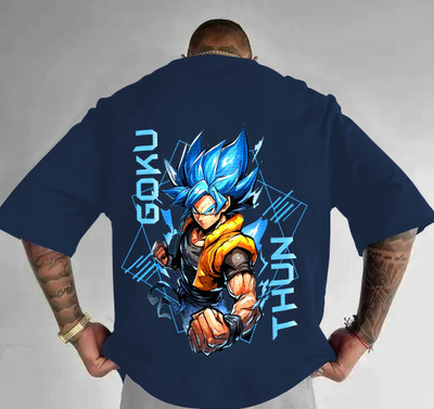 TEESHACK Graphic Print Men Round Neck Dark Blue T-Shirt
