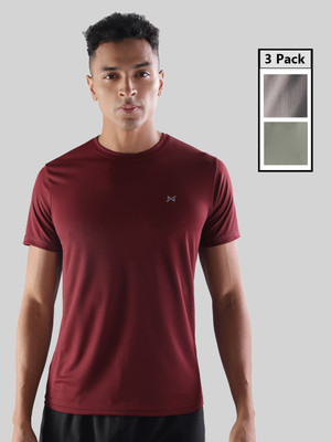 Force NXT Solid Men Round Neck Multicolor T-Shirt
