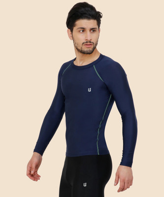 unbeatable Solid Men Round Neck Reversible Dark Blue T-Shirt
