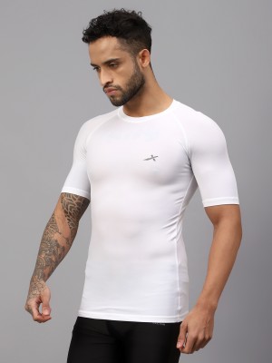 VECTOR X Solid Men Round Neck White T-Shirt