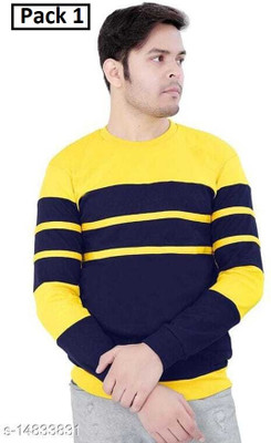 RDS ENTERPRISES Colorblock Men Round Neck Yellow T-Shirt