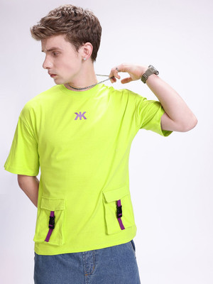 Kook N Keech Disney Self Design Men Round Neck Green T-Shirt