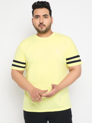 SOFTSPIRIT Solid Men Round Neck Yellow T-Shirt