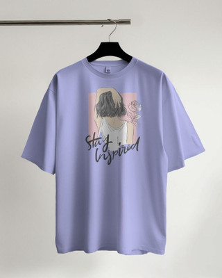 Scoot Prints Printed Men Round Neck Purple T-Shirt