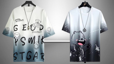 OOKTAS Graphic Print Men Round Neck Black, White T-Shirt