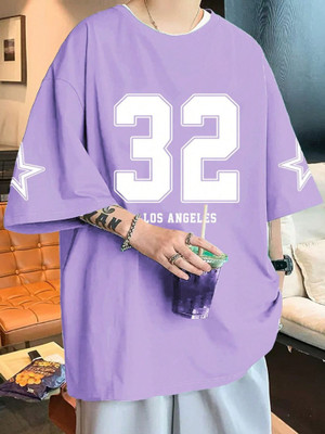 Cool Plus Printed Men Round Neck Purple T-Shirt