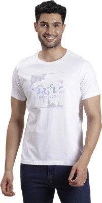 TURTLE Printed Men Round Neck White T-Shirt