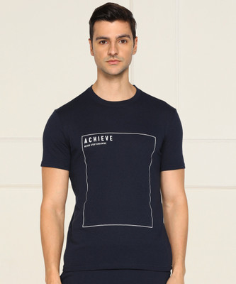 Billion Printed Men Crew Neck Cotton Blend Dark Blue T-Shirt For Rs. 160 @ 77 %