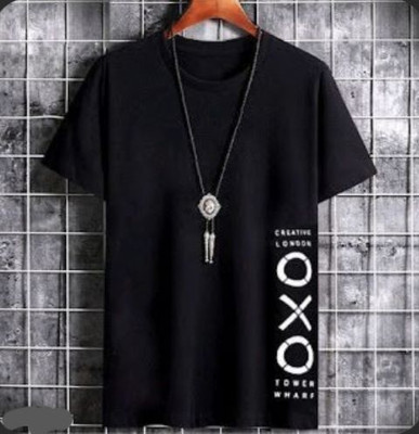 ALL KIDSS CHOICE Printed Men Round Neck Black T-Shirt