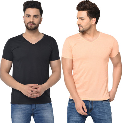 Tresna Fab Solid Men V Neck Multicolor T-Shirt