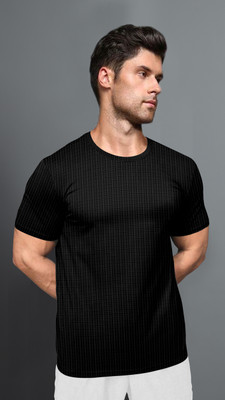 METRONAUT Solid Men Round Neck Black T-Shirt