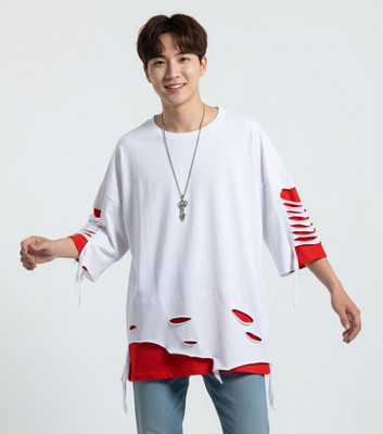 Rb azad Solid Men Round Neck White T-Shirt