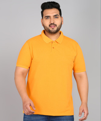 METRONAUT PLUS Solid Men Polo Neck Yellow T-Shirt