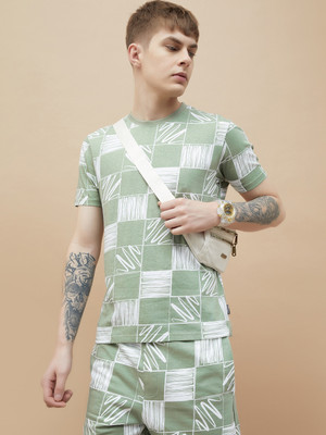 Fame Forever by Lifestyle Printed Men Polo Neck Grey T-Shirt