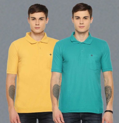 Dollar Solid Men Polo Neck Multicolor T-Shirt