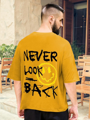 HouseOfCommon Printed Men Round Neck Yellow T-Shirt
