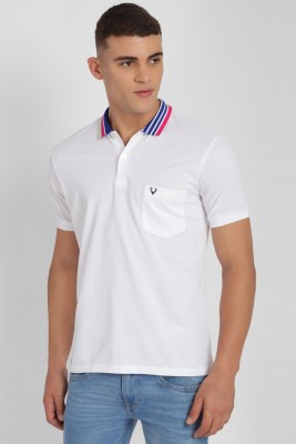 Allen Solly Solid Men Polo Neck White T-Shirt