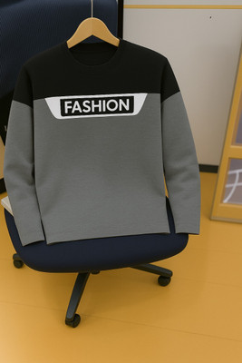 Try This Typography Men Round Neck Grey T-Shirt
