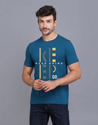 Cryptic Printed Men Round Neck Dark Blue T-Shirt