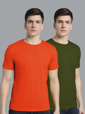 FBAR Solid Men Round Neck Multicolor T-Shirt