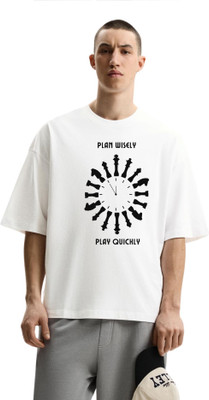 fashnobic Printed Men Round Neck White T-Shirt