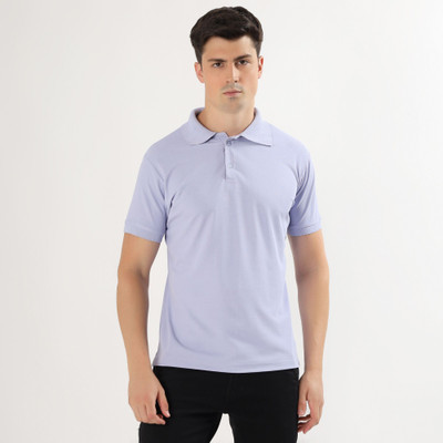 SYS TEXTILE Solid Men Polo Neck Purple T-Shirt