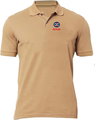 GoobyDooby Printed Men Polo Neck Brown T-Shirt