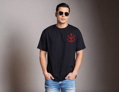 Be Crazyy Printed Men Round Neck Black T-Shirt