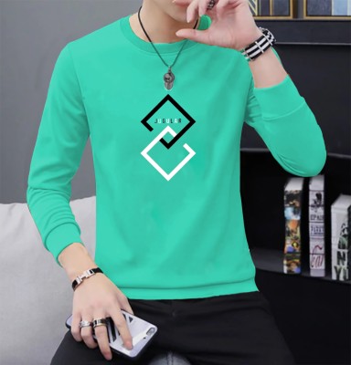 JUGULAR Printed Men Round Neck Light Green T-Shirt