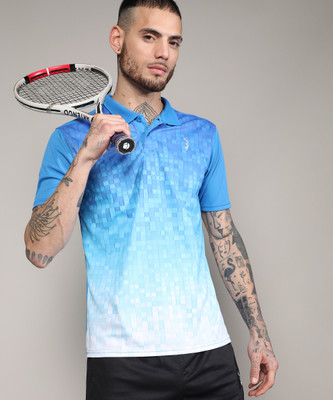 CAMPUS SUTRA Solid Men Round Neck Light Blue, White T-Shirt