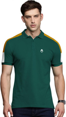 Astra Solid Men Polo Neck Grey T-Shirt