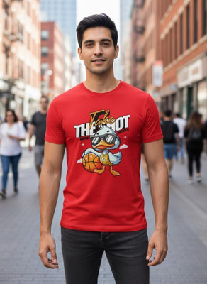 Stylewill Graphic Print Men Round Neck Red T-Shirt