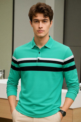 Bolderift Solid Men Polo Neck Green T-Shirt
