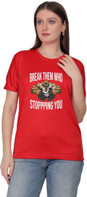 Ganpati Enterprise Graphic Print Women Round Neck Red T-Shirt