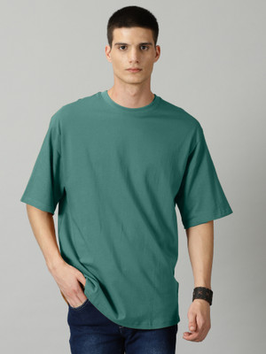 THE HOLLANDER Solid Men Round Neck Blue T-Shirt