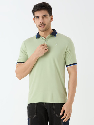 SUPER LOOPER Colorblock Men Round Neck Green T-Shirt